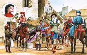 Canterbury mesék. Zarándokok indulnak a Tabard Fogadóból.