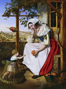 Olasz nő gyermekkel