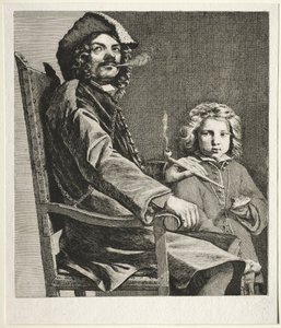 Pipázó férfi és egy kisfiú, c. 1660. alkotó: Michael Sweerts