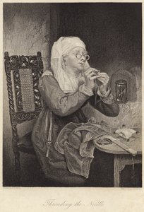 A tű befűzése (gravírozás) alkotó: Michael William (after) Sharp