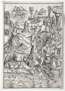 Der Schatz Behalten: Mózest találta a fáraó lánya recto, 1491. alkotó: Michael Wolgemut