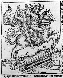 Az ördög és egy boszorkány szombatra megy – Hartmann Schedel Liber chronicarum Nürnberg 1493