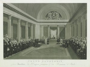 Az izraeliták nagy szanhedrinje I. Napóleontól, 1806. alkotó: Michel François Damame Demartrais