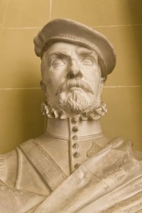 Hernan Cortes portré mellszobrának másolata (gipsz)