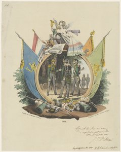 Medallion a Leideni Egyetem önkéntes vadászaival, 1830