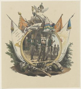 Medallion az Utrechti Egyetem önkéntes vadászaival, 1830