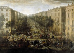 Kilátás a pályára (Marseille-ből) az 1720-as pestisjárvány idején (olaj, vászon)