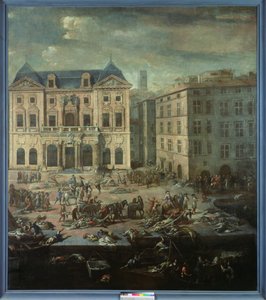 Kilátás a városházára, Marseille-ben az 1720-as pestisjárvány idején