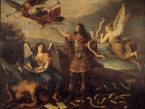 Bűnbánat. Lajos bourbon-condei herceg (Bourbon Conde) allegóriája a Grand Conde (1621-1686) néven. Fiatal Kornéliusz (1642-1708) festménye