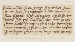 Megjegyzés Michelangelo kézírásával (rézkarc)