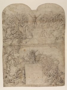 Utolsó ítélet Michelangelo után(?) (recto) (toll, tinta és kréta papíron)