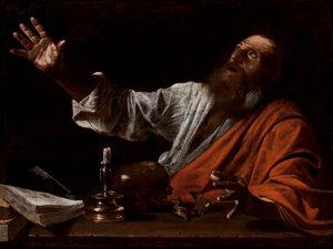Szent Jeromos látomása, 17. század első fele (olaj, vászon) alkotó: Michelangelo (follower of) Caravaggio