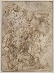 Tanulmányok a Szent Családért alkotó: Michelangelo