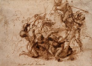 Csatajelenet, 16. század eleje. alkotó: Michelangelo Buonarroti