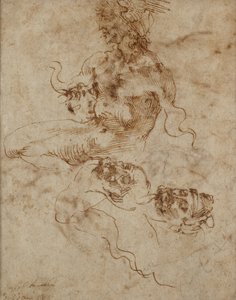 Tritonra emlékeztető figura, c1490-1560 alkotó: Michelangelo Buonarroti