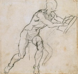 Meztelenül ülő férfi, c1490-1560 alkotó: Michelangelo Buonarroti