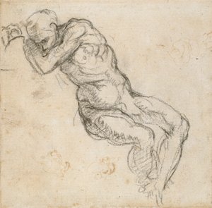 Egy meztelen férfi alszik, 1490-1560 alkotó: Michelangelo Buonarroti