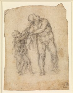 Aeneas és egy gyermek (recto) (ceruza papíron) [lásd: 5934523] alkotó: Michelangelo Buonarroti