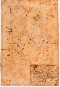 Aquila vázlatok és tanulmányok építészeti elemekről alkotó: Michelangelo Buonarroti