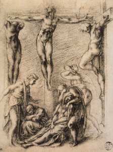 Keresztre feszítés, Michelangelo rajza. Musee du Louvre, Párizs alkotó: Michelangelo Buonarroti