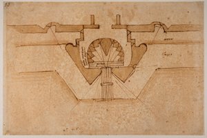 Egy kapubejáró bástya tervezése alkotó: Michelangelo Buonarroti