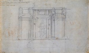 Tervezés az egyik Medici-sírhoz, 16. század eleje alkotó: Michelangelo Buonarroti