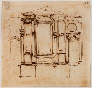 A San Lorenzo kórusban lévő Medici pápák fali síremlékeinek tervei alkotó: Michelangelo Buonarroti