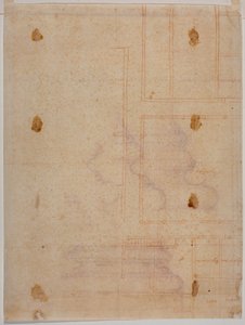 A San Lorenzo kolostor töredékes alaprajza alkotó: Michelangelo Buonarroti