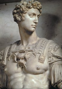 Giuliano de Medici, Nemours hercege 1479-1516, részlet a sírjából Michelangelo Buonarroti 1475-1564, 1533 márvány részlet a 85089 és 52674