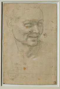 Az Ignudo feje és jobb keze Isaiah fölött és bal oldalán alkotó: Michelangelo Buonarroti