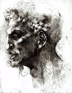 Egy szatír feje alkotó: Michelangelo Buonarroti