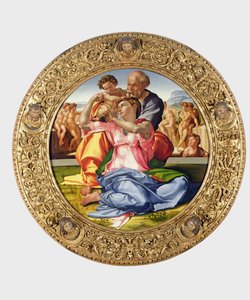 Szent Család Szent Jánossal (Doni Tondo), 1504-05 (lásd még: 156576) alkotó: Michelangelo Buonarroti