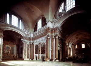 A Santa Maria degli angeli-templom belső nézete Michelangelo Buonarroti dit Michelangelo (Michelangelo vagy Michelangelo alkotó: Michelangelo Buonarroti