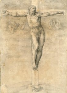 Keresztre feszítés két angyallal alkotó: Michelangelo Buonarroti