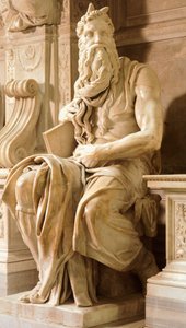 Mózes, részlet II. Julius sírjából, Michelangelo (1475-1564), Láncos Szent Péter-bazilika, Róma, Lazio, 1515 körül alkotó: Michelangelo Buonarroti