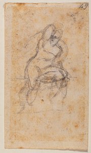 Akt tanulmány a Sixtus-kápolnához alkotó: Michelangelo Buonarroti