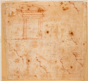 Portálok és építészeti díszlécek tervei alkotó: Michelangelo Buonarroti