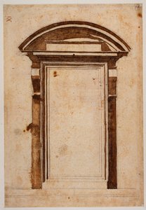 Portáltanulmány a Laurentian Könyvtár számára alkotó: Michelangelo Buonarroti