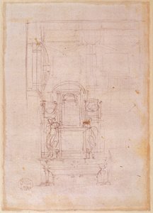 Julius pápa sírjának előkészítő rajza II alkotó: Michelangelo Buonarroti