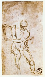 Sixtus-kápolna mennyezete (1508-12): vázlat az egyik prófétához (toll és barna tinta) alkotó: Michelangelo Buonarroti