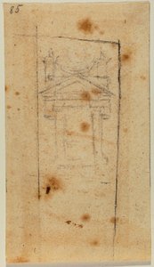 Egy ablak vázlata alkotó: Michelangelo Buonarroti
