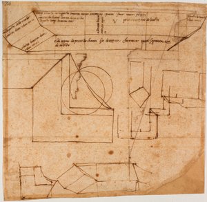 II. Julius sírjának márványtömbjeinek vázlatai alkotó: Michelangelo Buonarroti