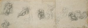 Tanulmányok egy alvó apostolról és más alakokról, 16. század alkotó: Michelangelo Buonarroti