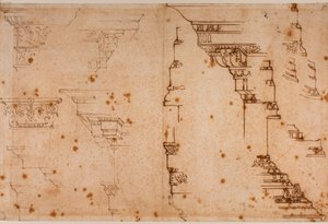 Építészeti elemek tanulmányozása alkotó: Michelangelo Buonarroti