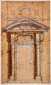 Tanulmány a Porta Pia számára alkotó: Michelangelo Buonarroti