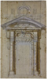 Tanulmány a Porta Piához Rómában, 1561 körül alkotó: Michelangelo Buonarroti