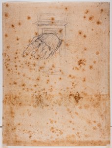 Tanulmány egy oszlophoz és egy kézhez alkotó: Michelangelo Buonarroti
