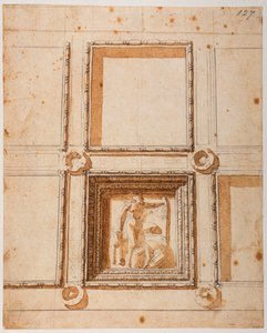 Az új sekrestye kupoladíszítésének tanulmánya alkotó: Michelangelo Buonarroti