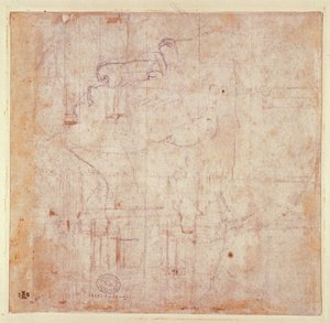 Tanulmány egy fejről, 1525-26 (fekete kréta papíron) (fordítva) (további lásd: 191779) alkotó: Michelangelo Buonarroti