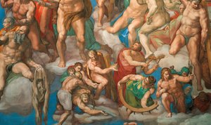 Az utolsó ítélet freskója a vatikáni Sixtus-kápolnáról, 1536-1541. alkotó: Michelangelo Buonarroti